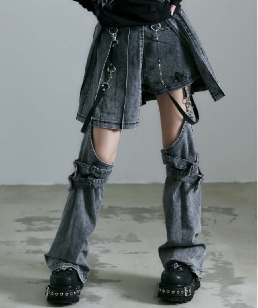 REFLEM レッグカバー付きレイヤードデニムショーパン(料金相談可能)