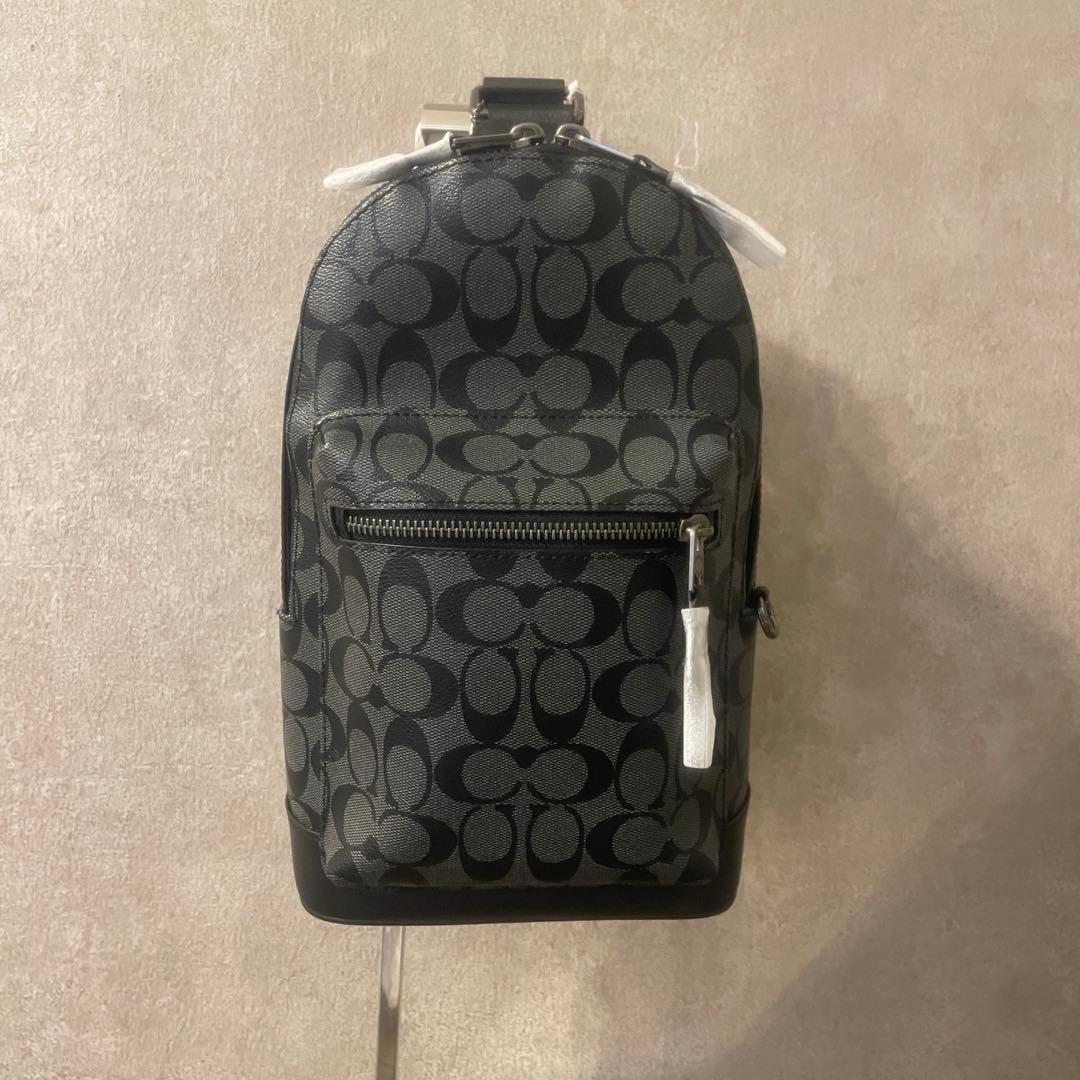 未使用 COACH コーチ シグネチャー ボディバック C2853 グレー 黒