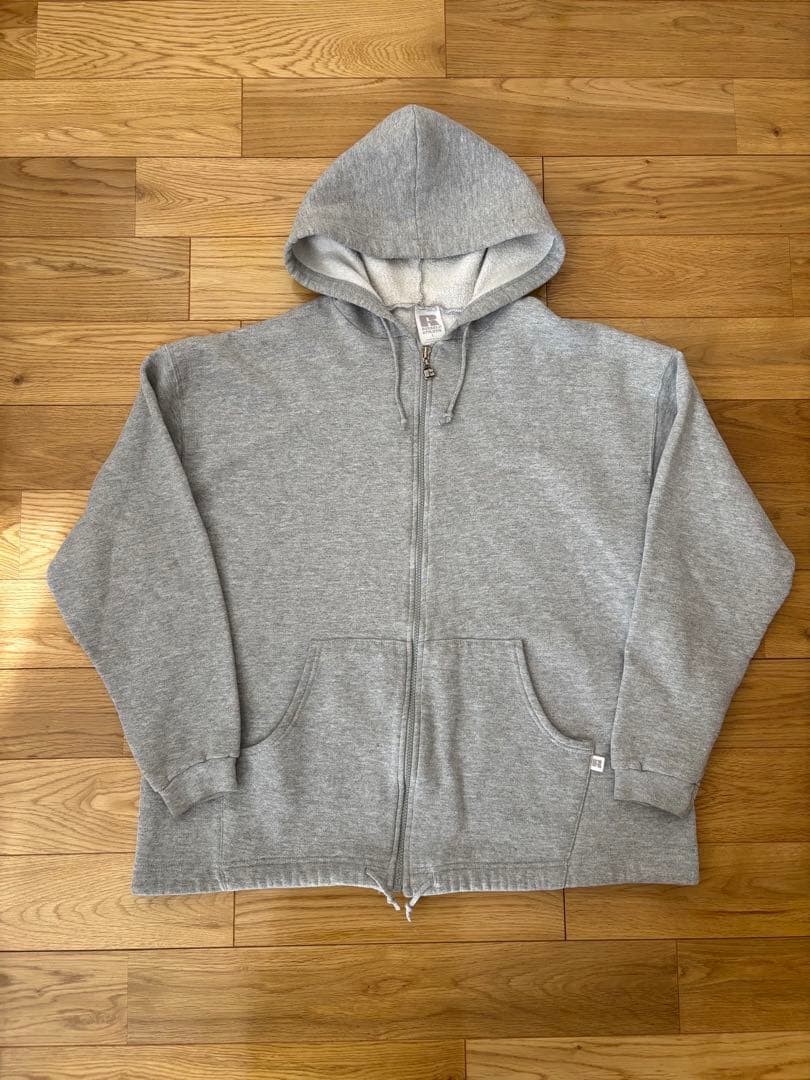 USA製 90s RUSSELL ラッセル ジップ パーカー グレー Lサイズ