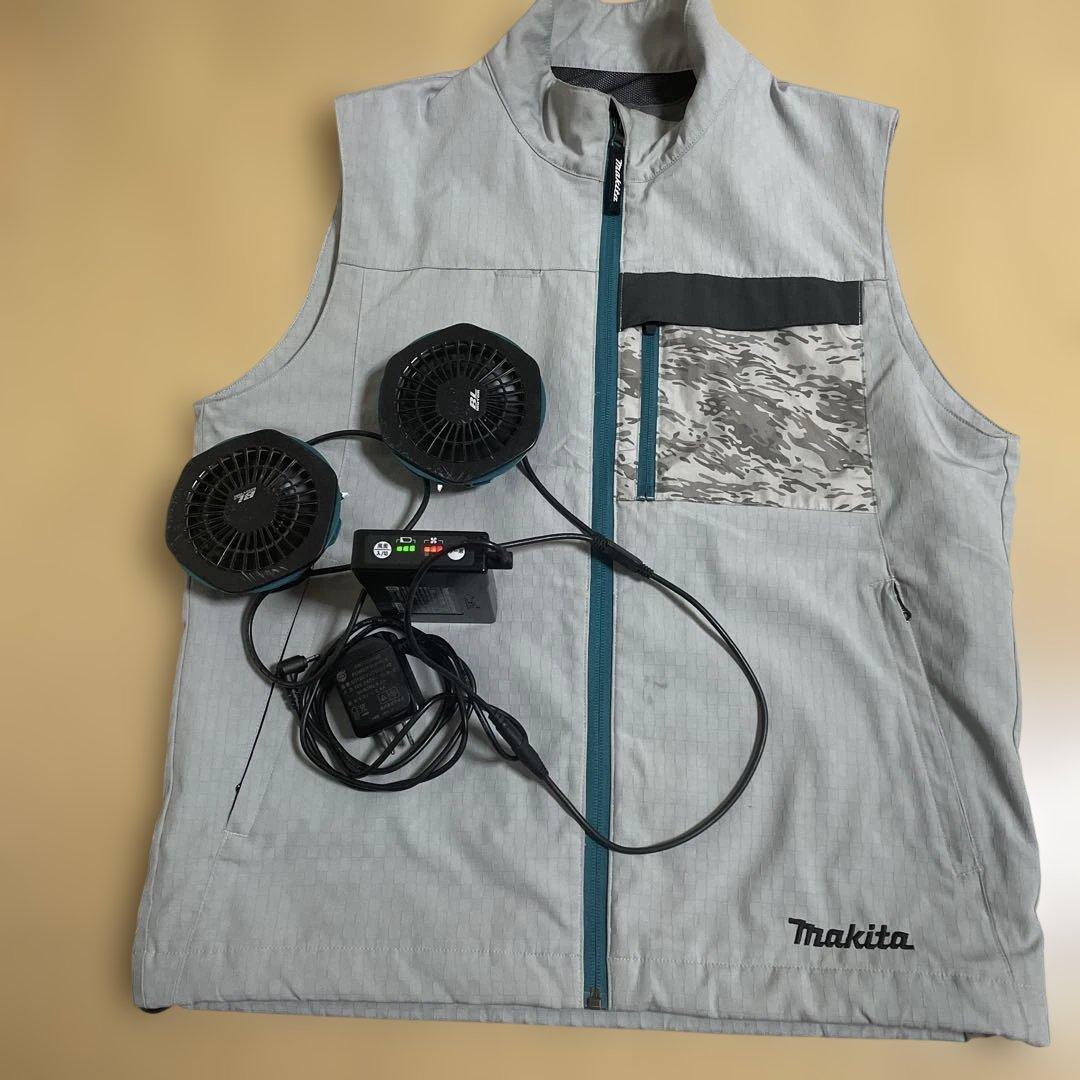マキタ　ファンベスト バッテリー付き Mサイズ　中古　ライトグレー