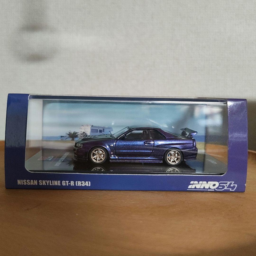 イノモデル　スカイライン　GT-R　GTR　ミニカー　R34　1/64　パープル