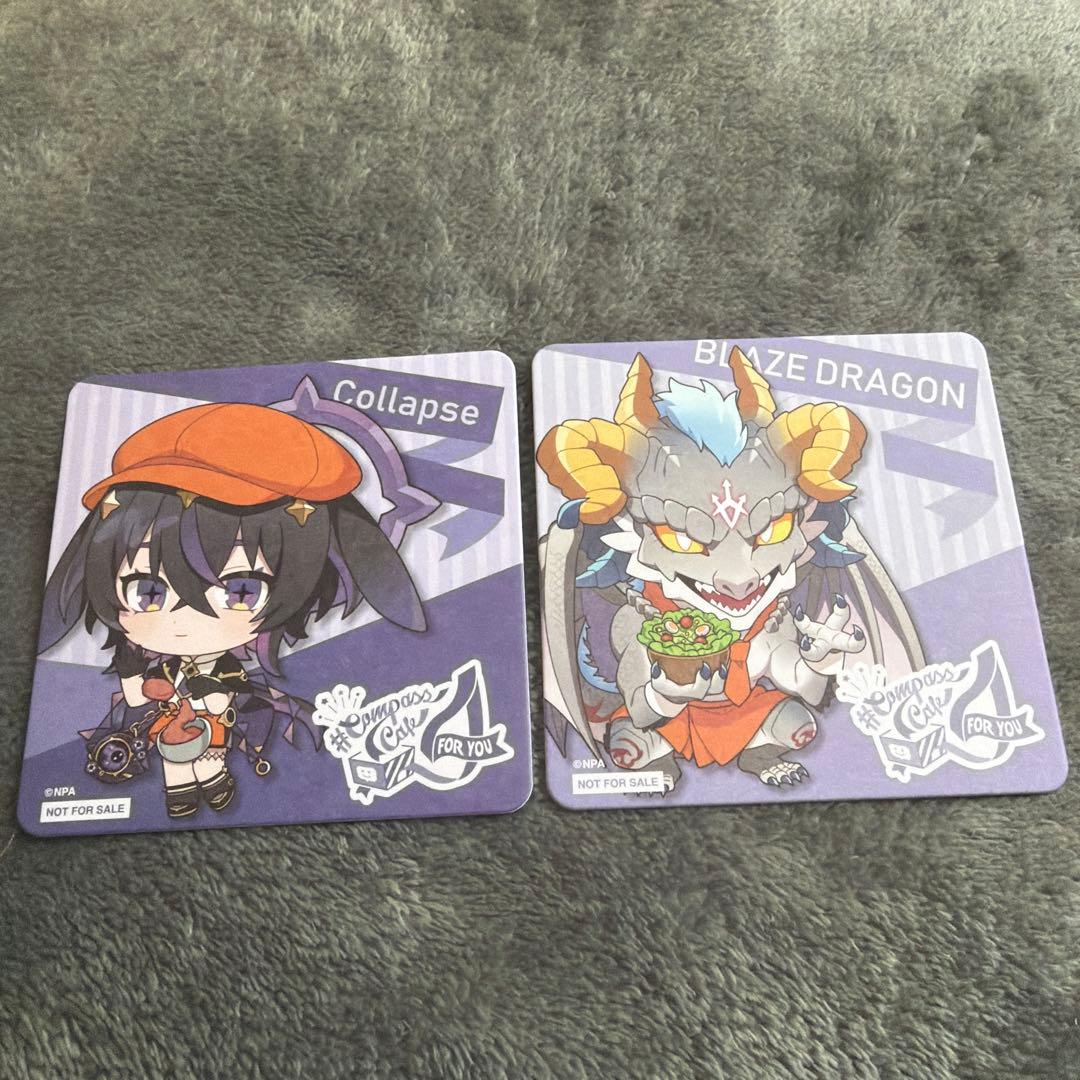 コンパスカフェ イラスト付きコースター2枚セット - メルカリ