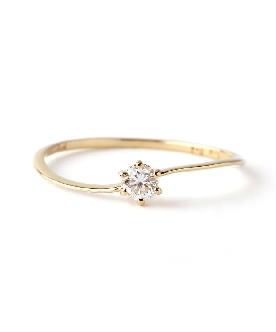 ぎんと様用【新品】SIENA ROSE ひねりラインの一粒ダイヤリング