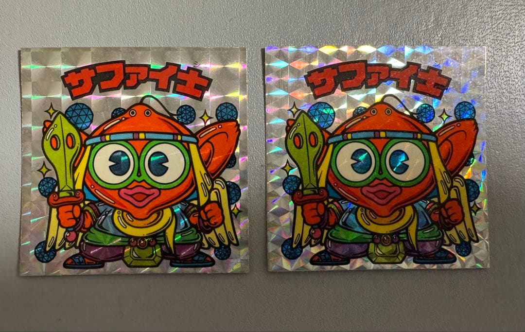 旧ビックリマンシール】第24弾ヘッド サファイ士 四角＆三角プリズム