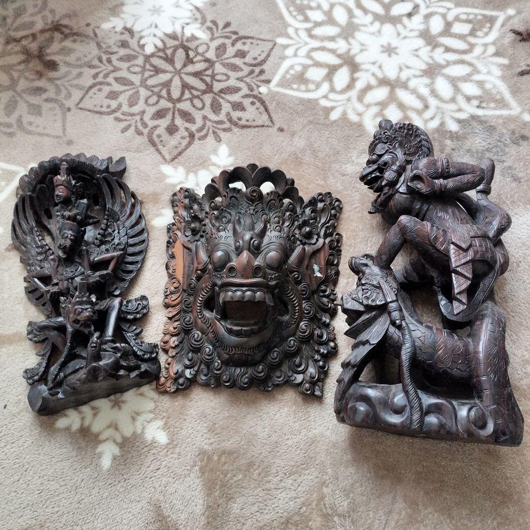 お得✪アジアン木製彫刻セット▷インドネシアセット5点 - メルカリ
