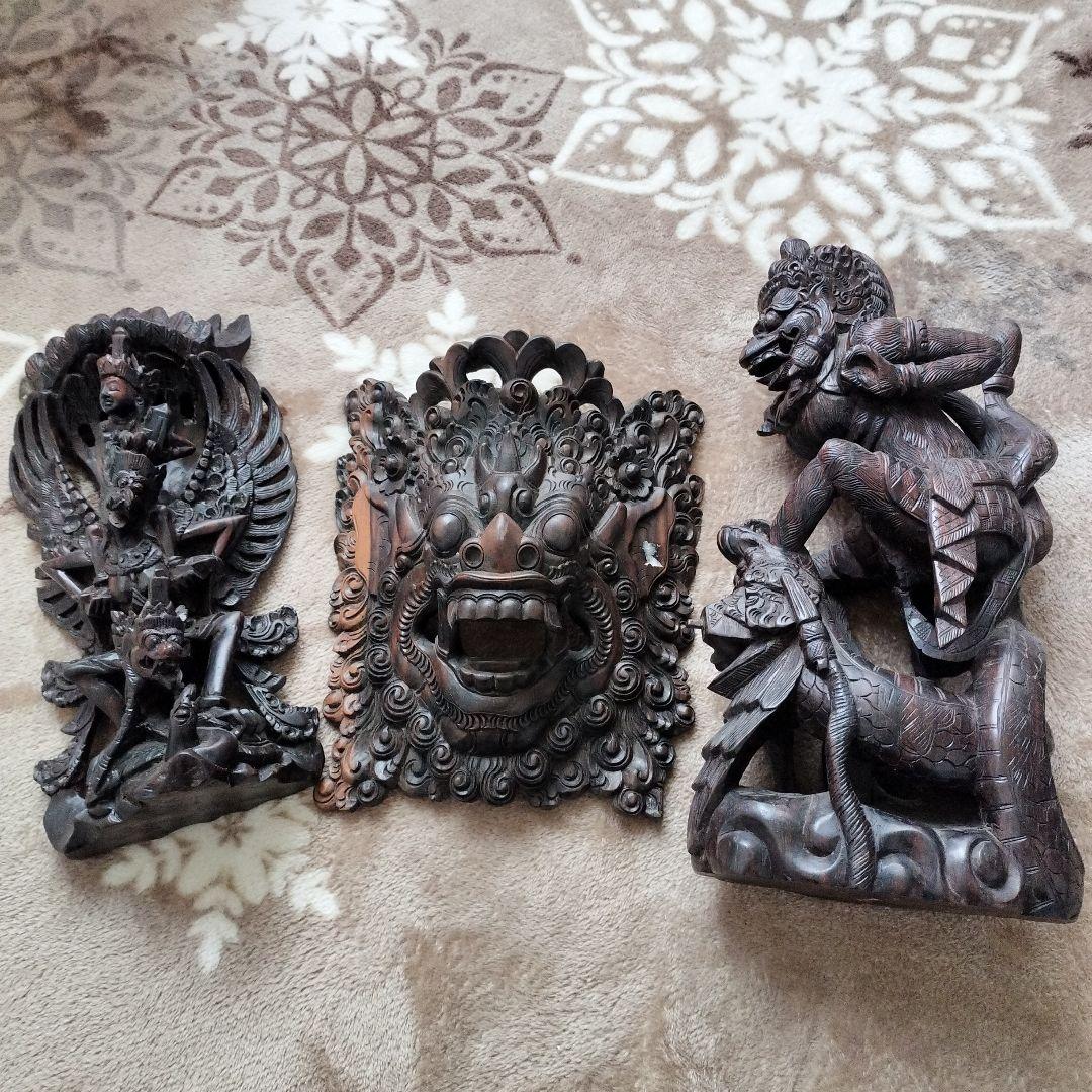 お得✪アジアン木製彫刻セット▷インドネシアセット5点 - メルカリ