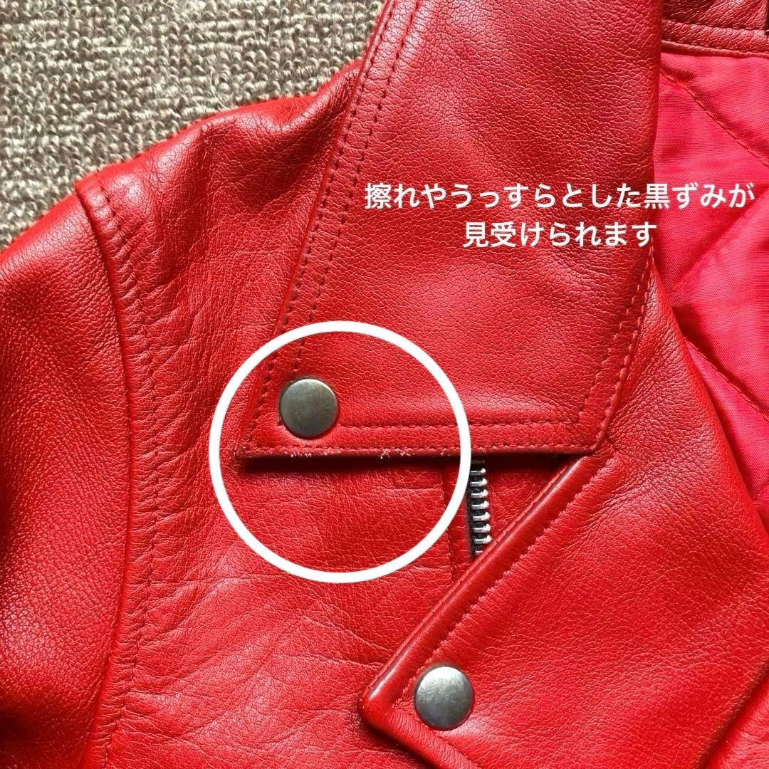 ルイスレザー ポールスミス ライダースジャケット M サイクロン レッド