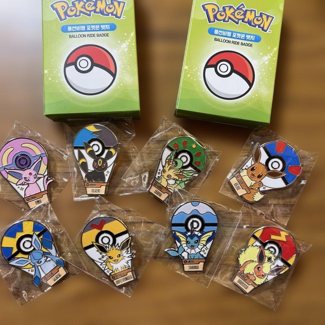韓国限定　ロッテワールド ポケモン　バルーンピンバッジ　希少　8個セット