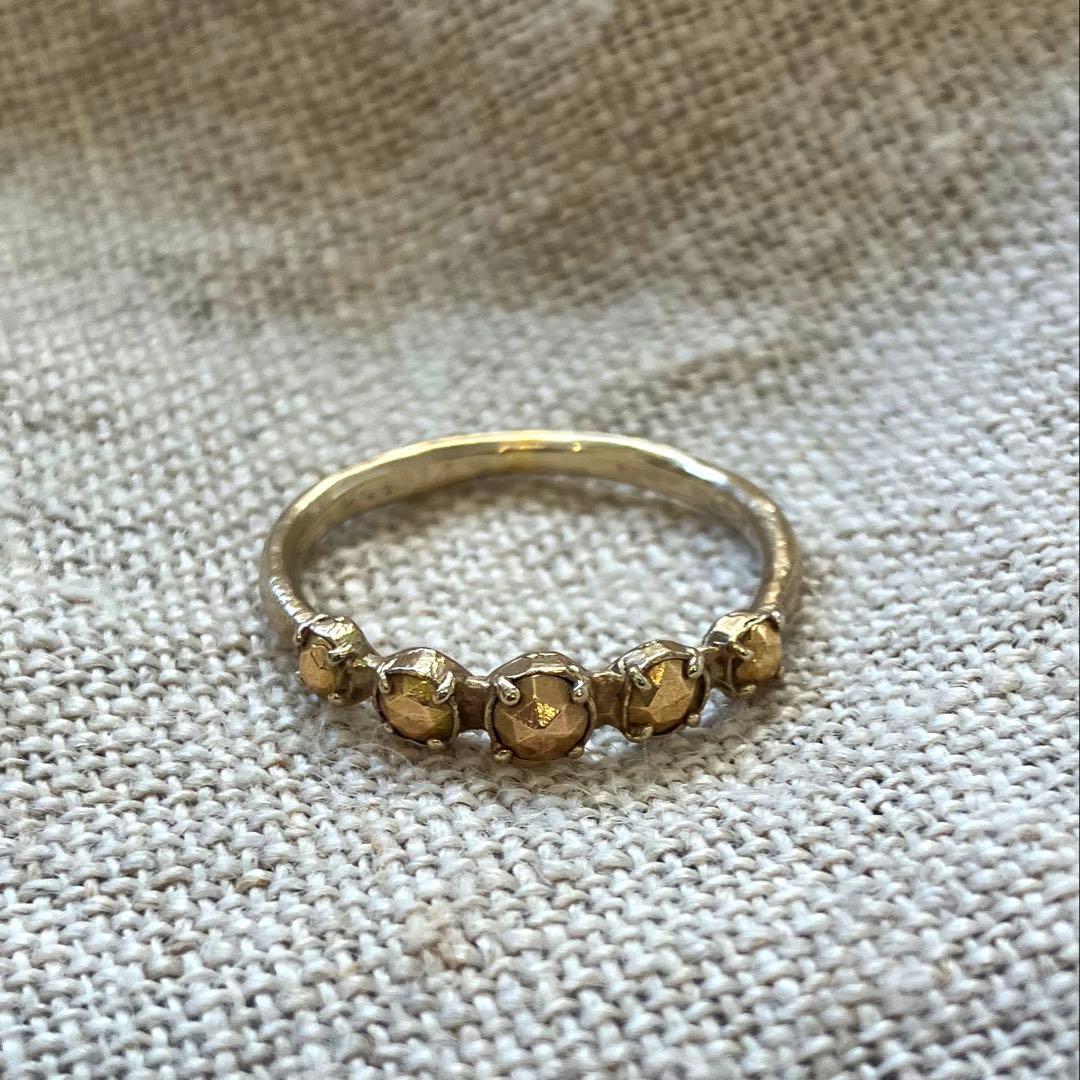 noguchiゴールドビーズデザインリング