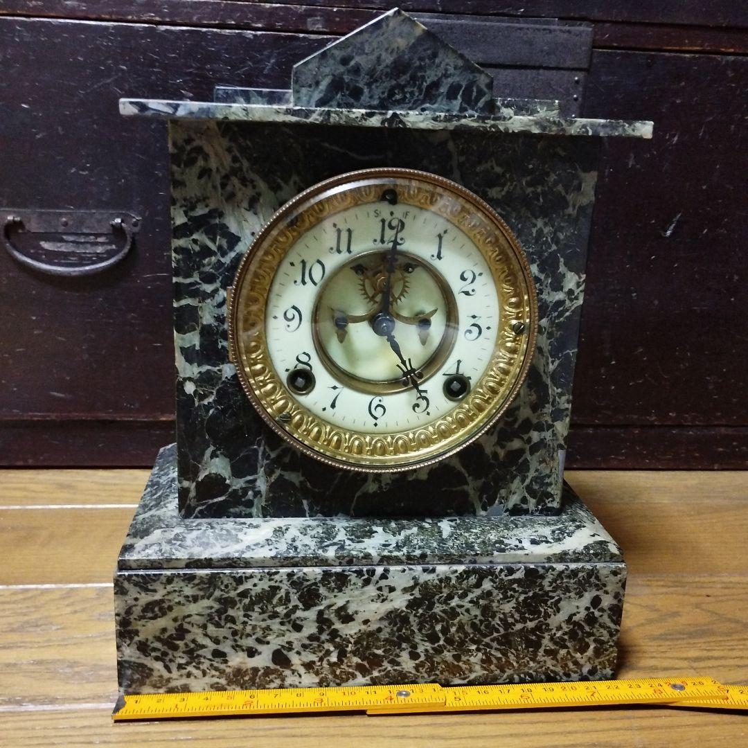 アンソニア置時計　USA製　大理石　アンティーク