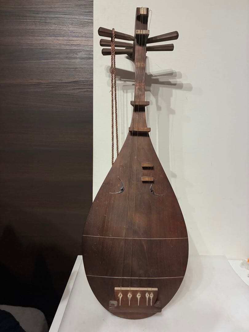 m*u様 筑前琵琶 五弦 レトロ　【ジャンク品】ヴィンテージ　時代物　古美術