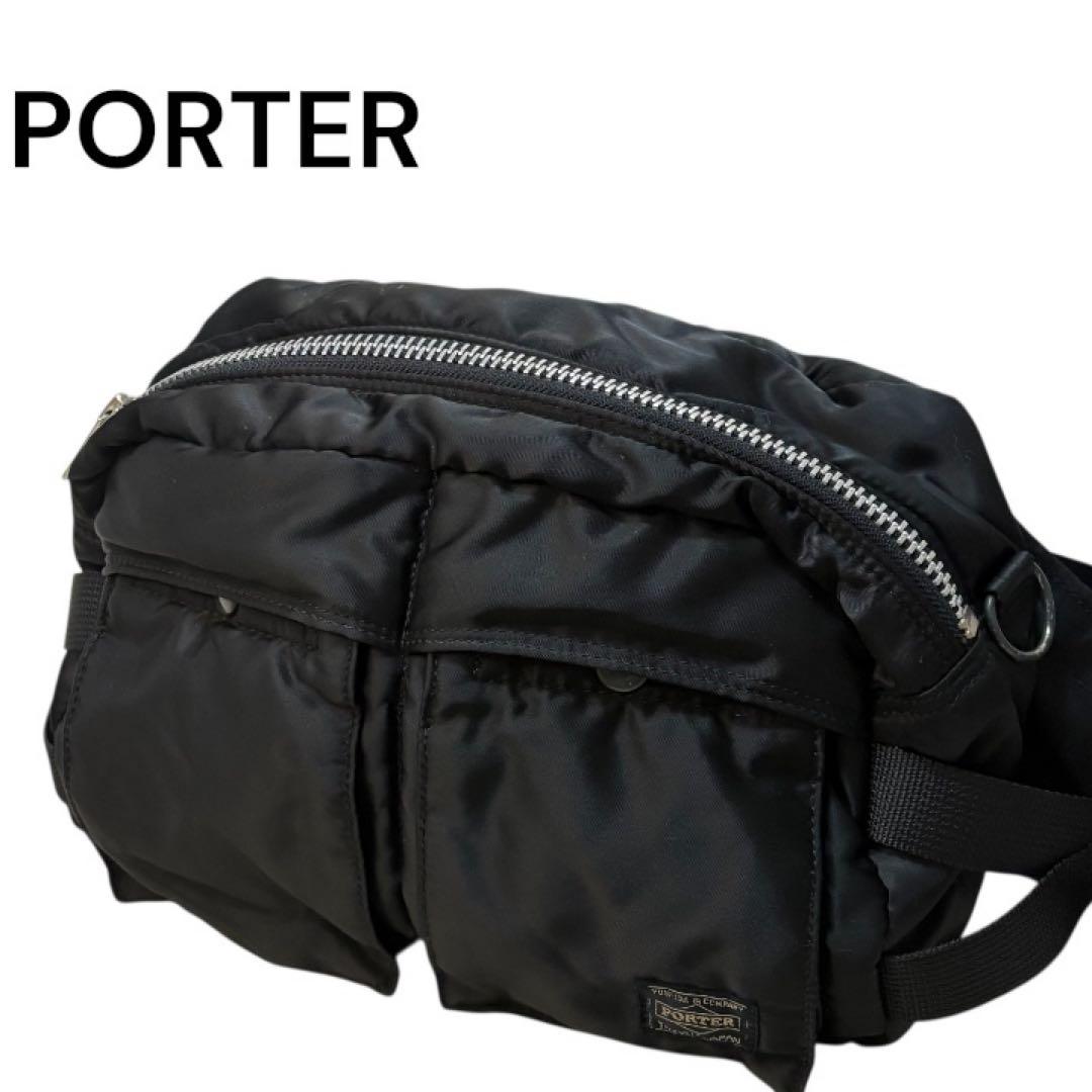 【良品】PORTER ブラック ボディバッグ タンカー ウエストバッグ 正規品
