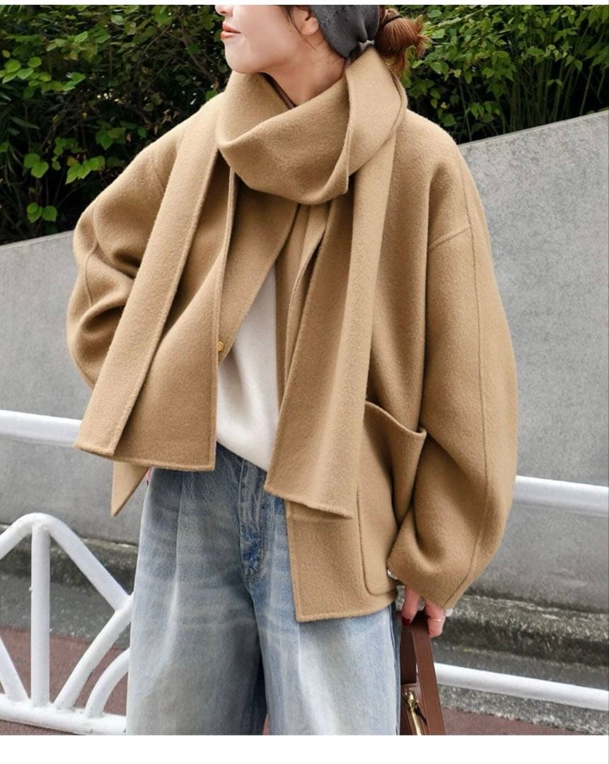 お値下げ‼︎スピック＆スパン☆完売ビーバーストール付きセットコート36キャメル