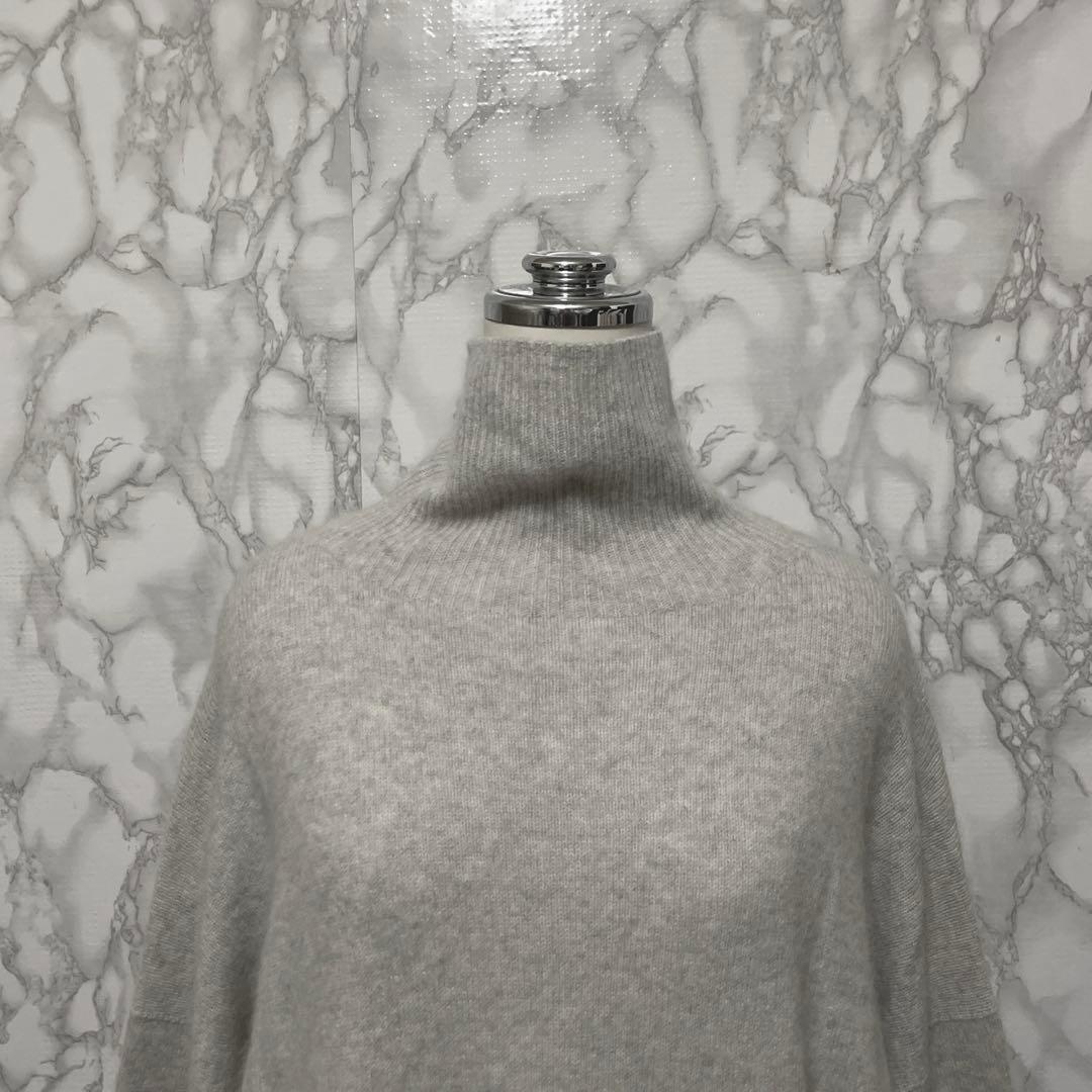 Whim Gazette タートルネックラフライトハイゲージニット ラクーン混