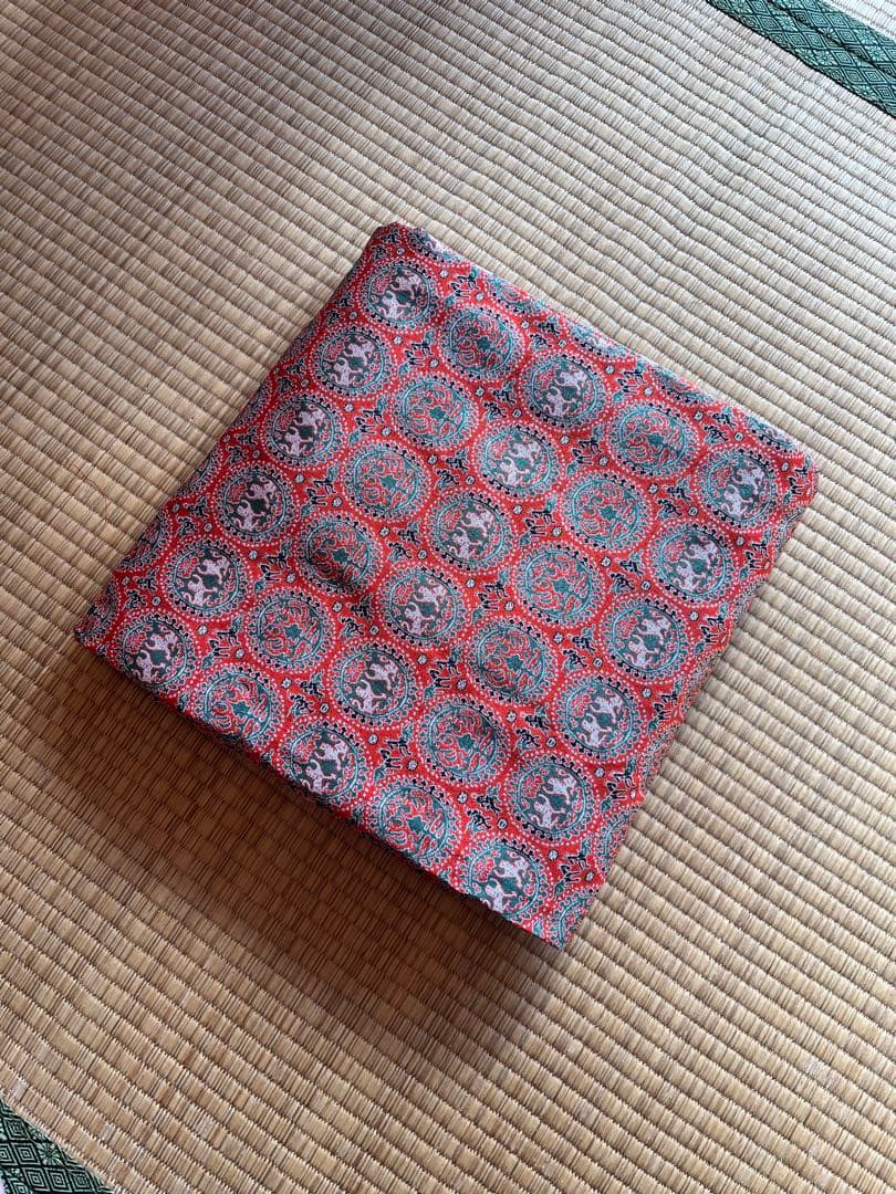 13絃用 琴袋(丸袋)赤系　柄物　厚手