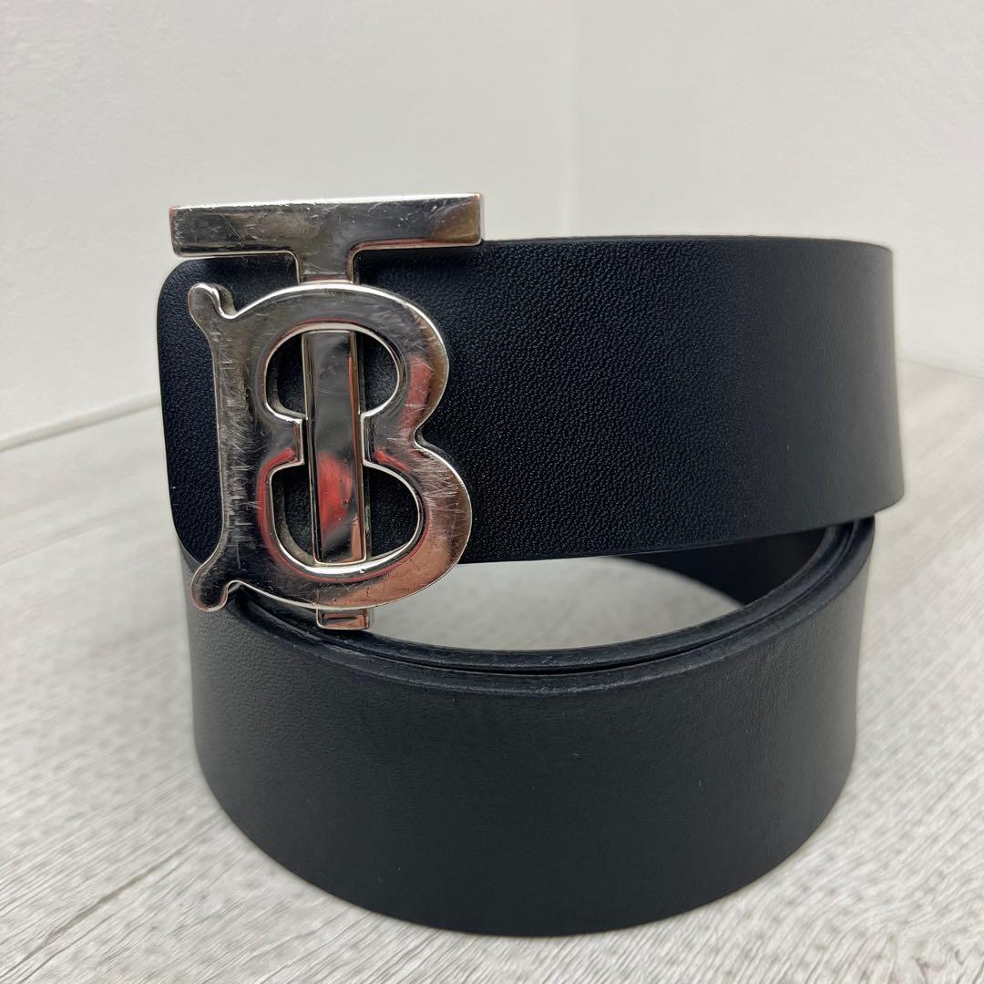現行ロゴ✨ Burberry バーバリー TBベルト 金具 レザー リバーシブル