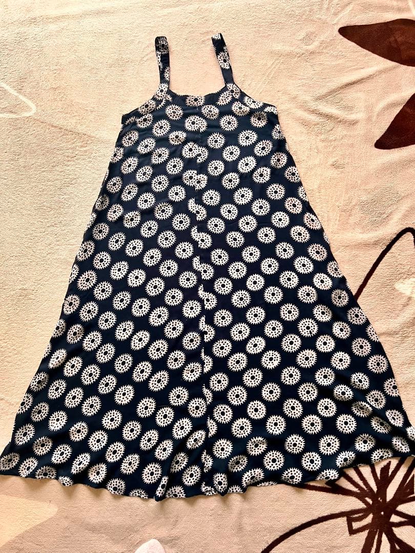 NOA NOA ネイビー　ウニ柄　キャミソールドレス M
