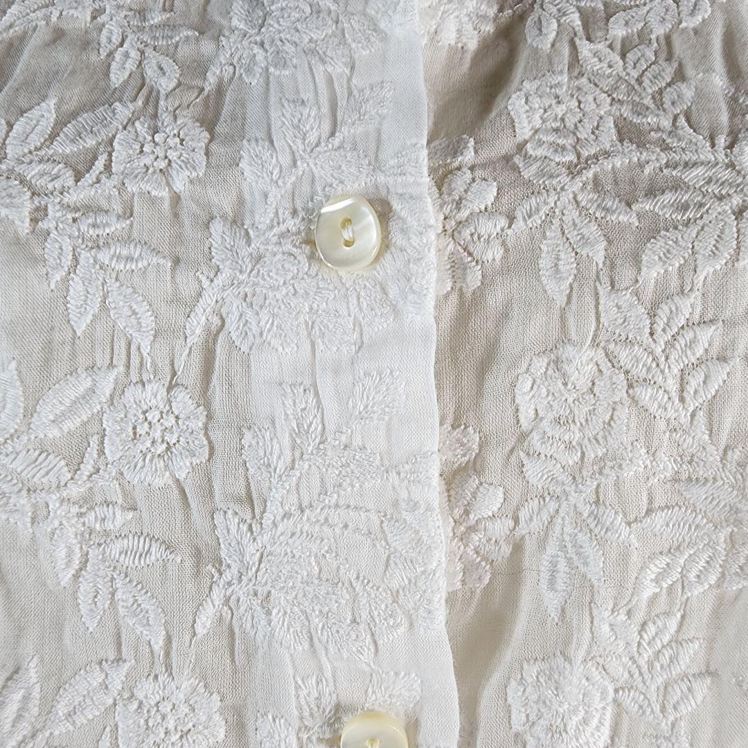 カッスルクームガーデン コットンハウスアヤ 花柄刺繍半袖ブラウス