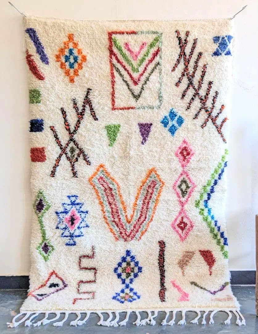 【限定セール】新品-モロッコラグ アジラルラグ-No6 104×161