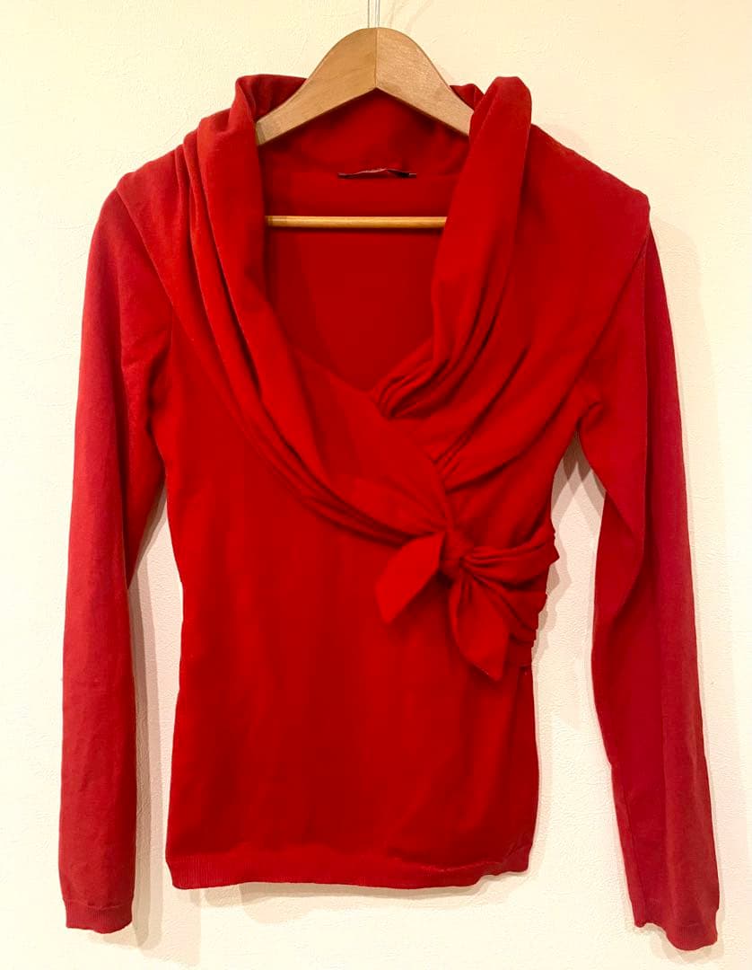 れ❗️美品 VALENTINO ニット 赤 公式】ヴァレンティノ ガラヴァーニ メンズニット(セーター・カーディガン)