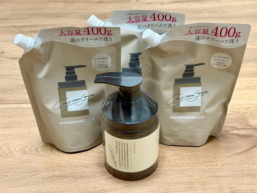 cocone クレイクリームシャンプー ボトル&詰替え3個セット