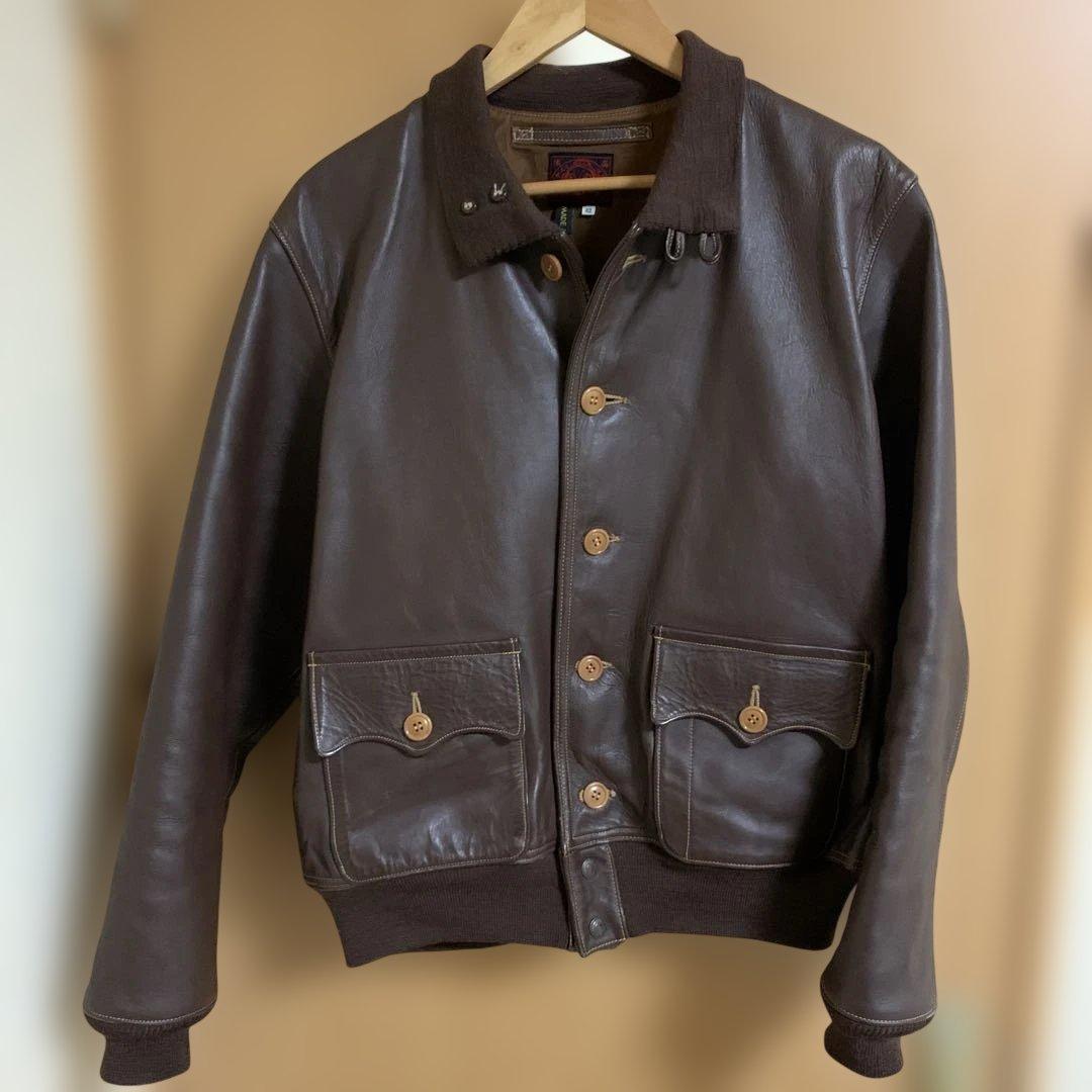 EVIS エヴィス A-1 レザージャケット 42 EVISU