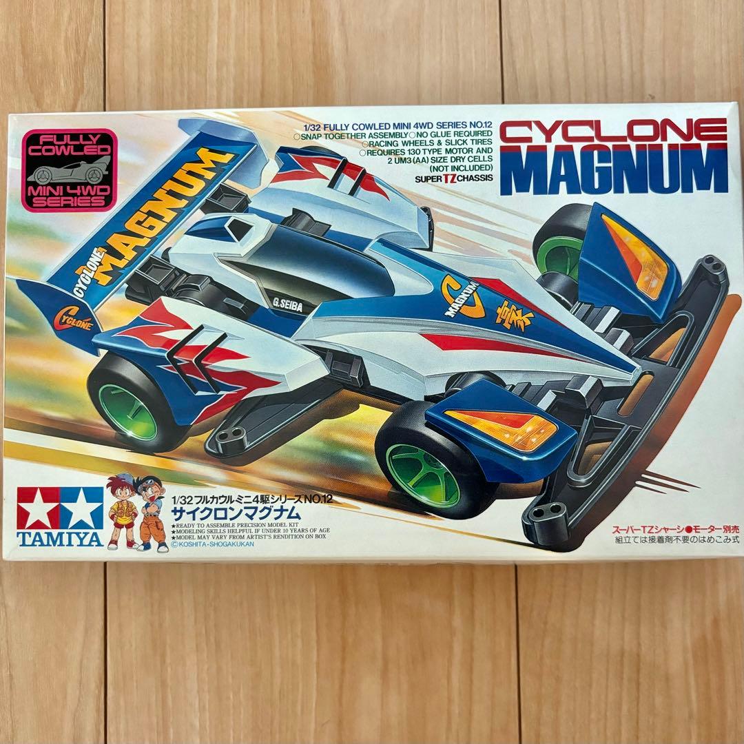 本体のみ組立済】 サイクロンマグナム ミニ四駆 年代物 当時物 裏絵