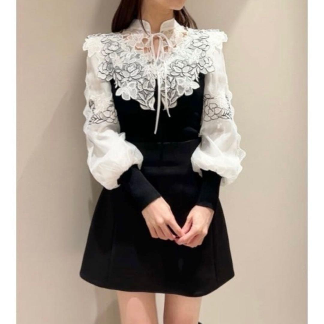 snidel スナイデル レースカラーニ ットプルオーバー