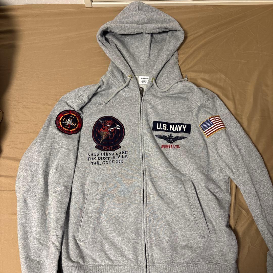 AVIREX U.S. NAVY TOP GUN パーカー Lサイズ