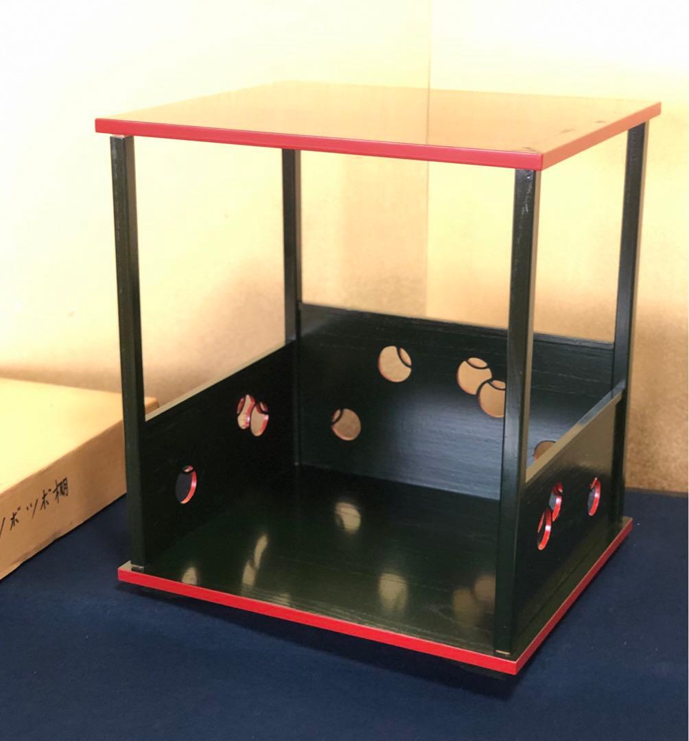 割引❗️《レ》茶道具 青漆 つぼつぼ棚 組立式 元箱　251111う6