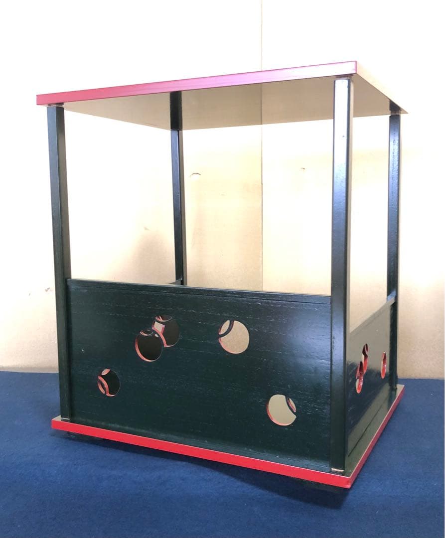 割引❗️《レ》茶道具 青漆 つぼつぼ棚 組立式 元箱　251111う6