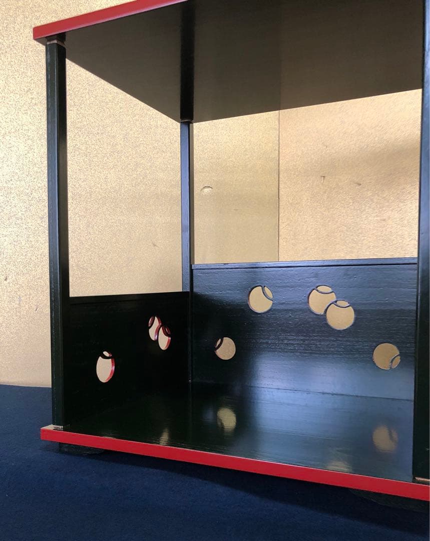 割引❗️《レ》茶道具 青漆 つぼつぼ棚 組立式 元箱　251111う6