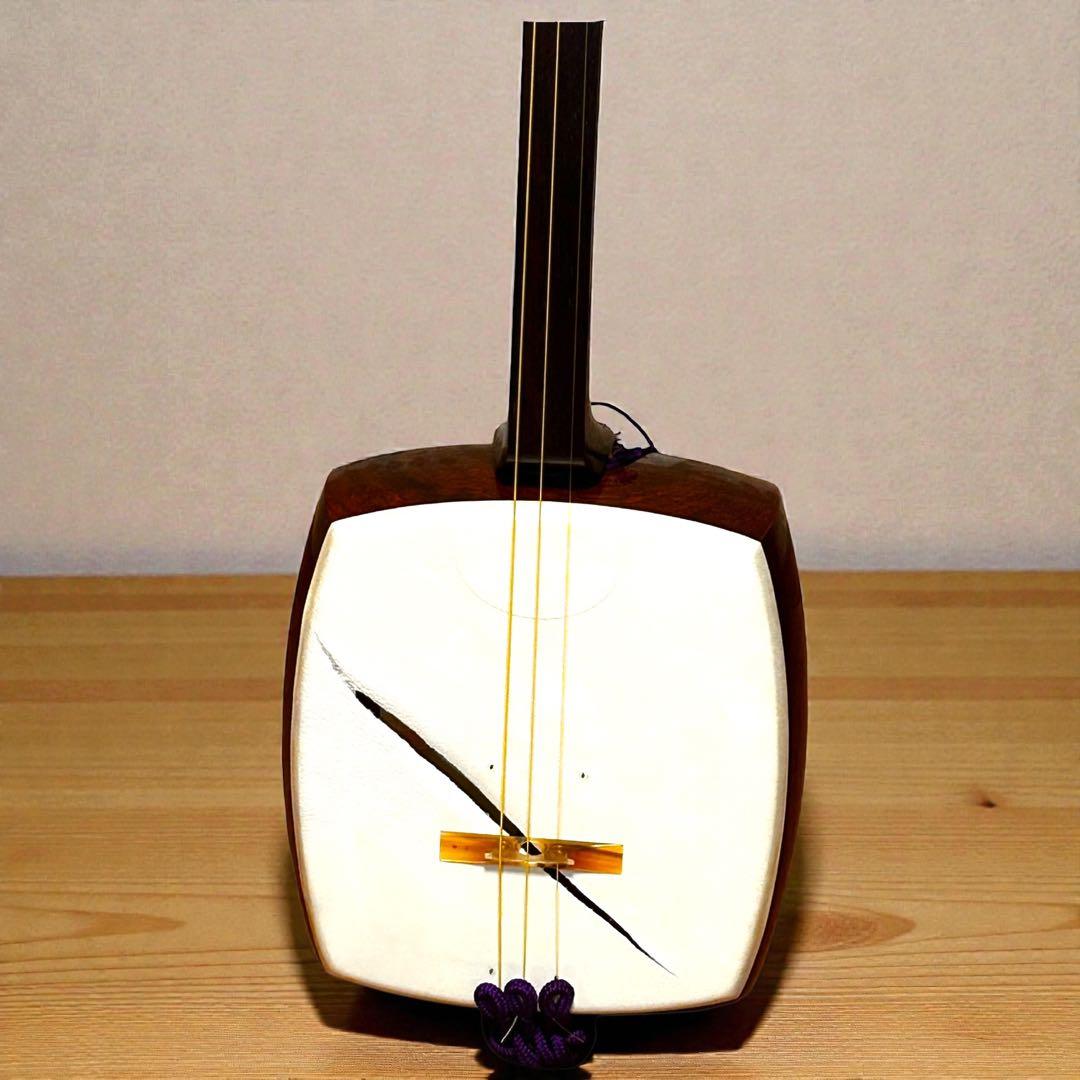 高級撥付き❣️重厚感✨ハードケース付き❣️長唄三味線 中棹 紅木