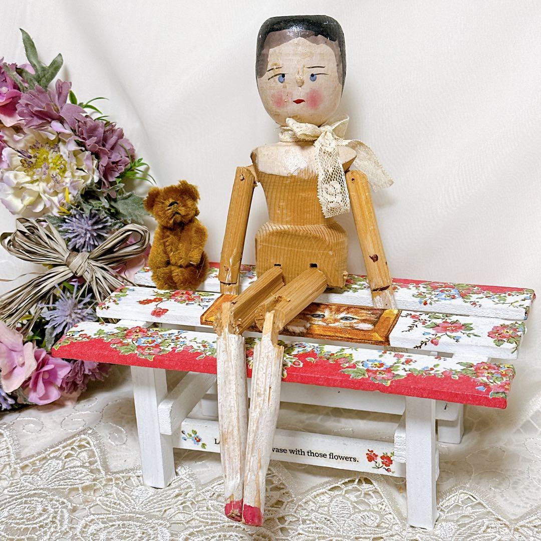 ❤️アンティークペグドール❤️ウッデンドール　木製人形　アンティークドール