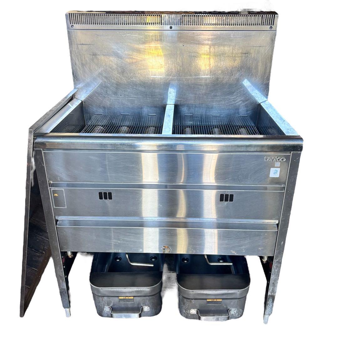 タニコー 2槽 業務用 ガスフライヤー TGFL-87CW LPガス 厨房機器