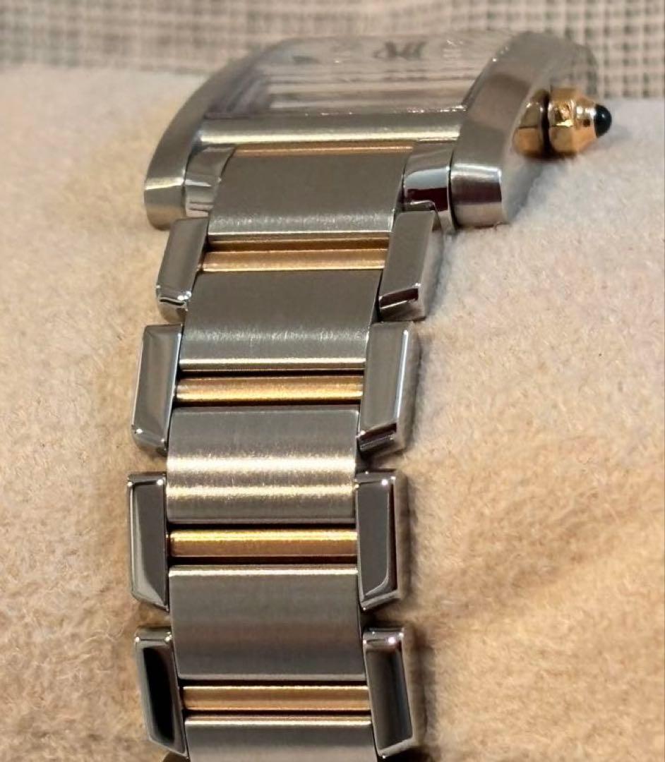 カルティエ 腕時計 タンクフランセーズシルバー 金K18PG コンビ11P