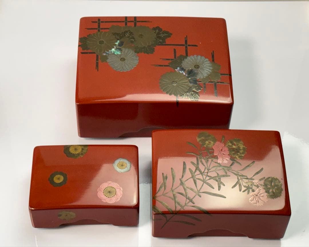 【未使用】時代漆芸 木製 菊紋蒔絵 螺鈿象嵌箱 蓋物 小物入れ R7112344 菊花蒔絵螺鈿入文庫箱 | 株式会社賢祥堂美術-京都店 WEB