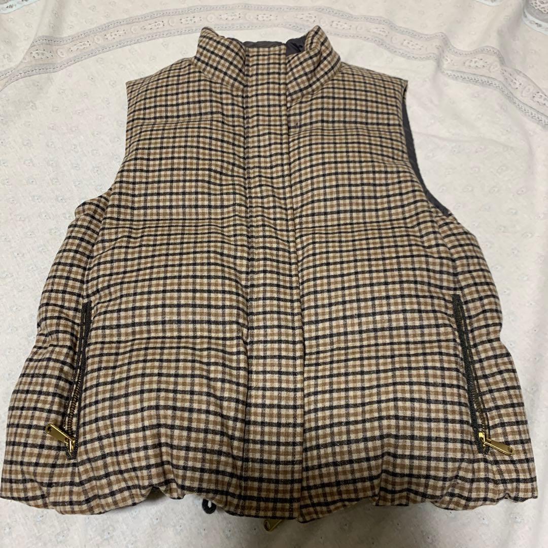 ブルネロクチネリ　レディース チェック柄ダウンベスト
