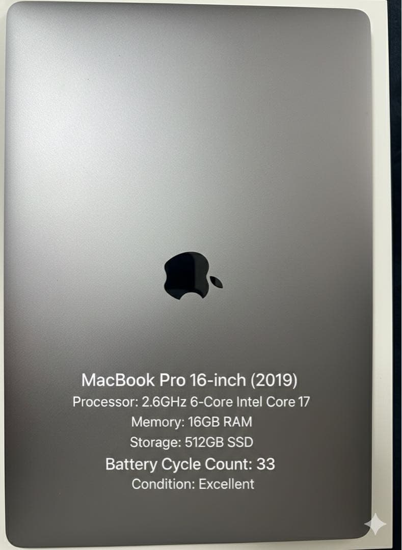 【充放電33回・極上品】MacBook Pro 16インチ 2019年モデル