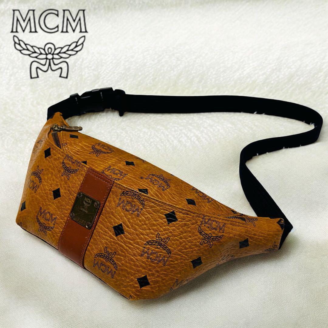 希少 大人気 MCM ヴィセトス レザー ウエストポーチ ボディバッグ ロゴ