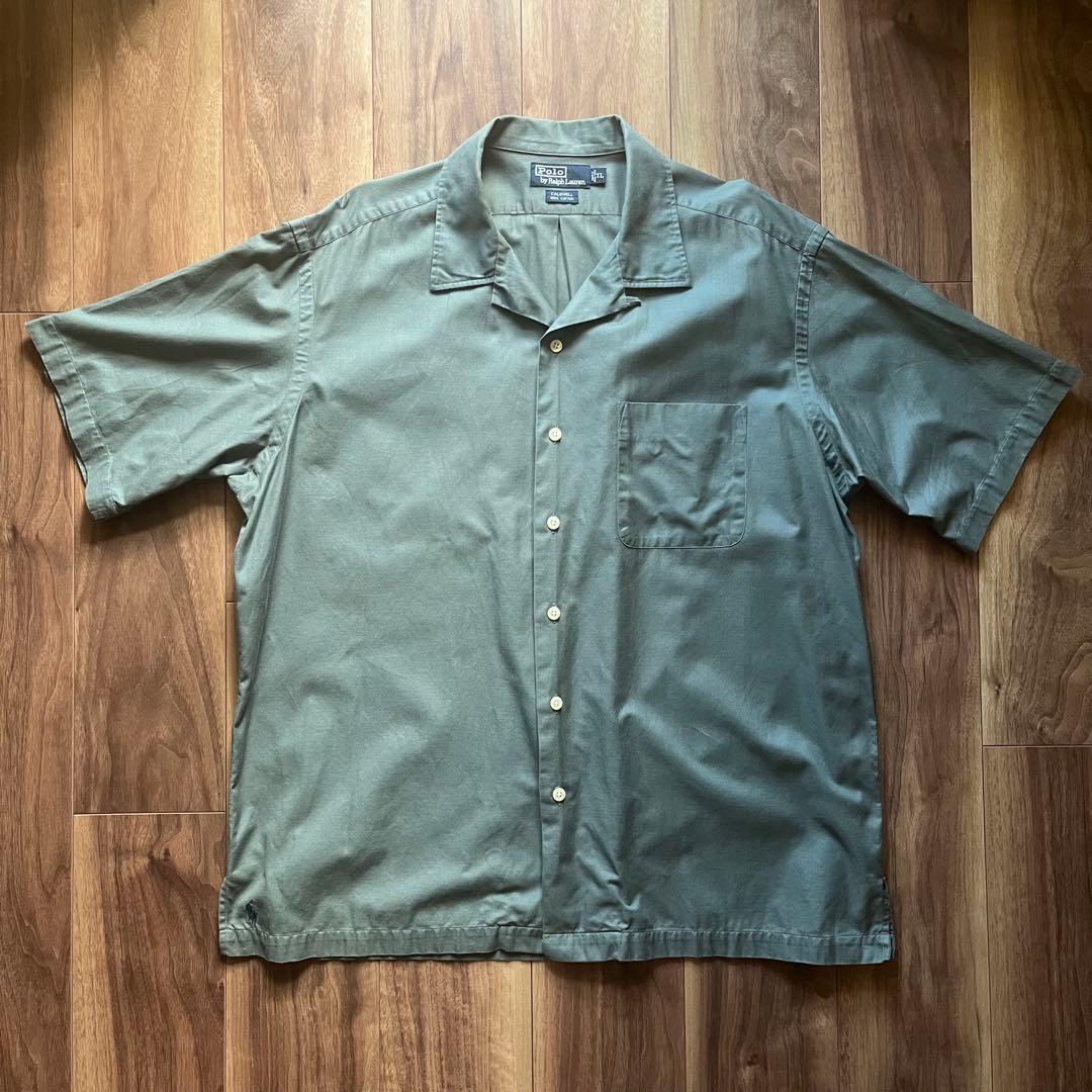 美品 90s ラルフローレン CALDWELL XL コットン 開襟 半袖シャツ
