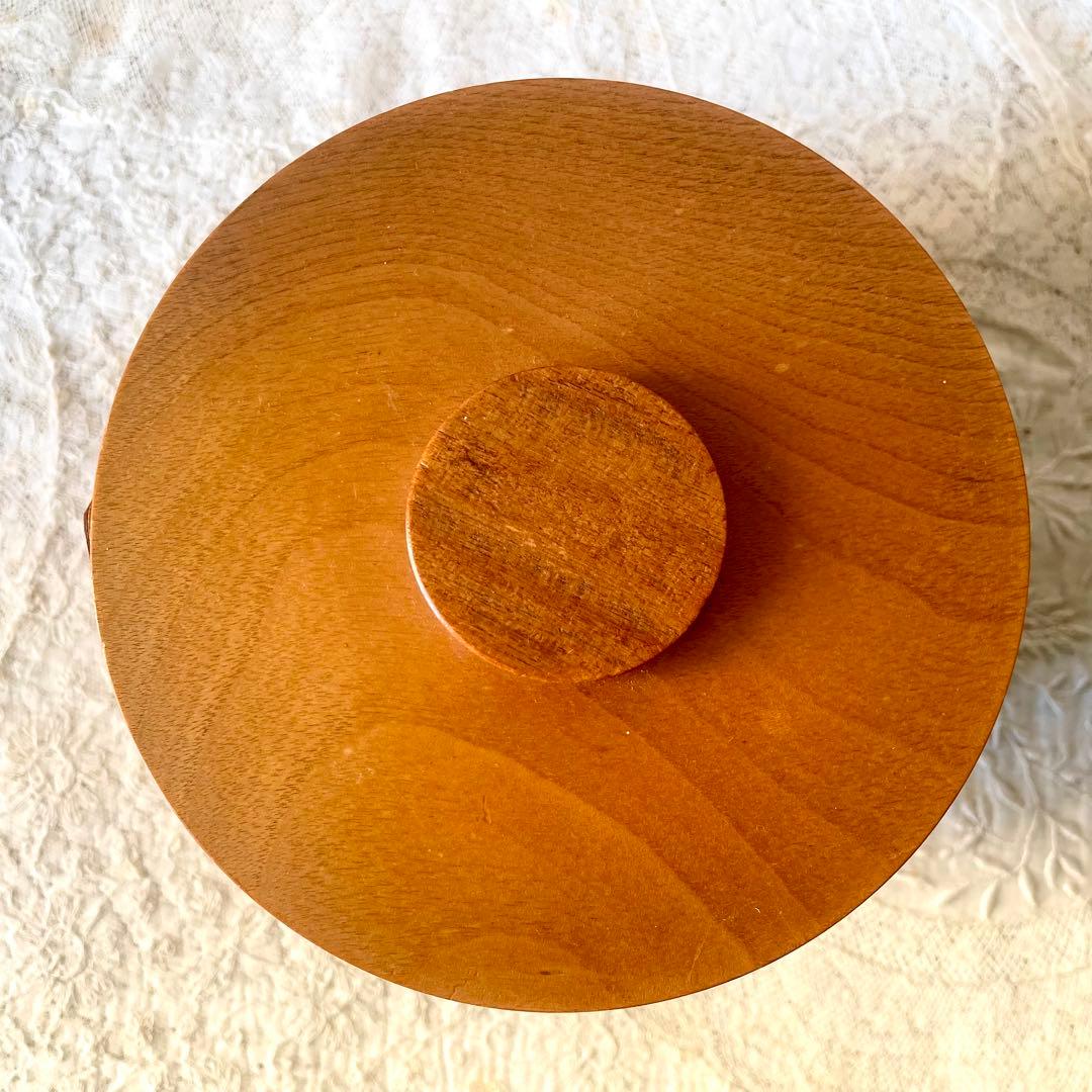 木製蓋付きビスケットジャー キャニスター入れ持ち手ハンドル