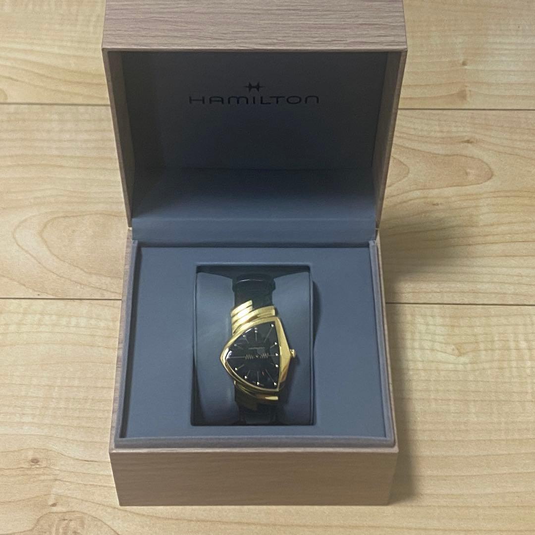 HAMILTON ゴールド ブラック 時計 ベンチュラ