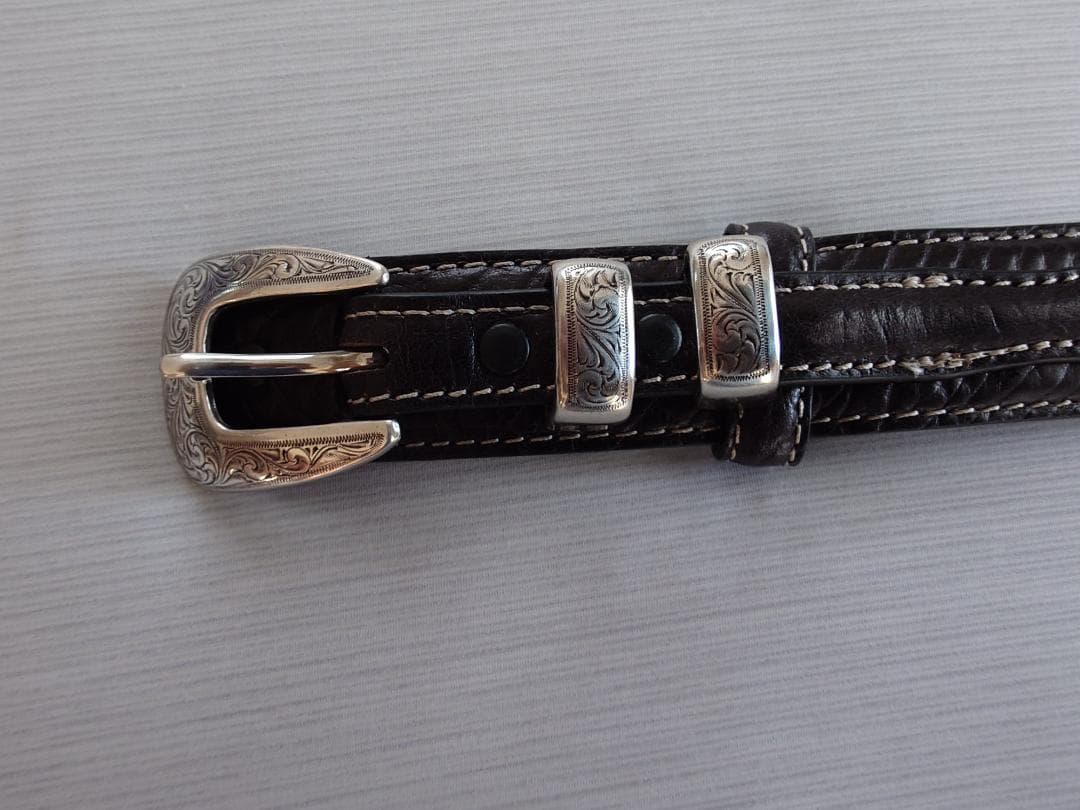 ルナ　バッファローレザー 4ピース スター レンジャーベルト（ブラック）