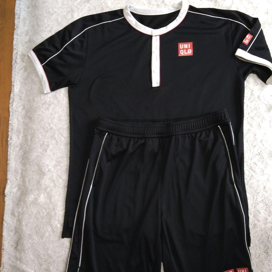 UNIQLO 黒 フェデラーモデルMサイズ上下セット