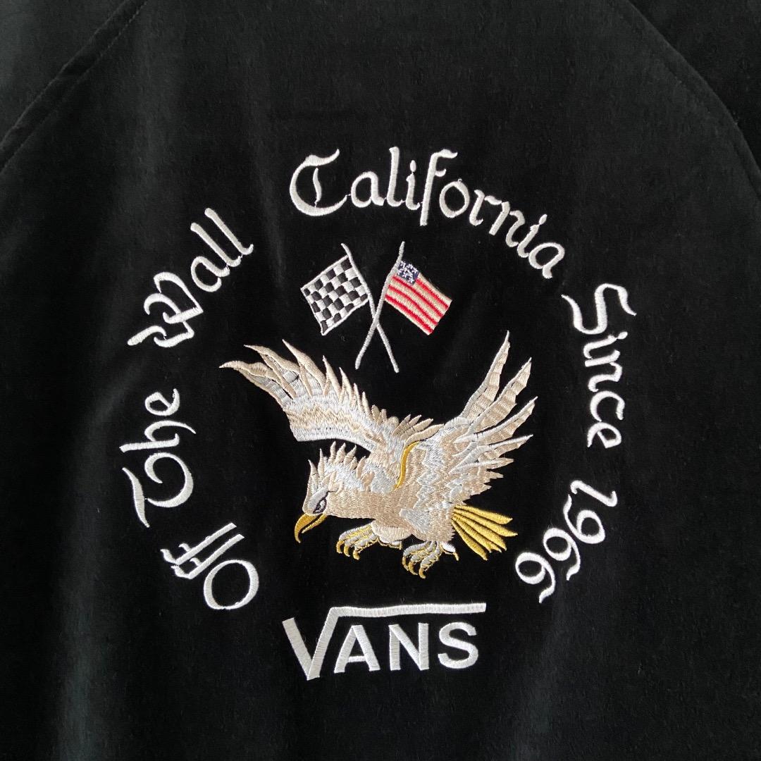 VANS バンズ スカジャン 別珍 ベロア M 刺繍 黒 ブラック - メルカリ