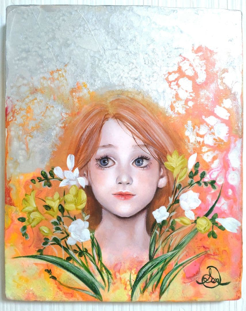 美人画【Inspire】1点物の原画◆作者サイン入り/油絵/人物画
