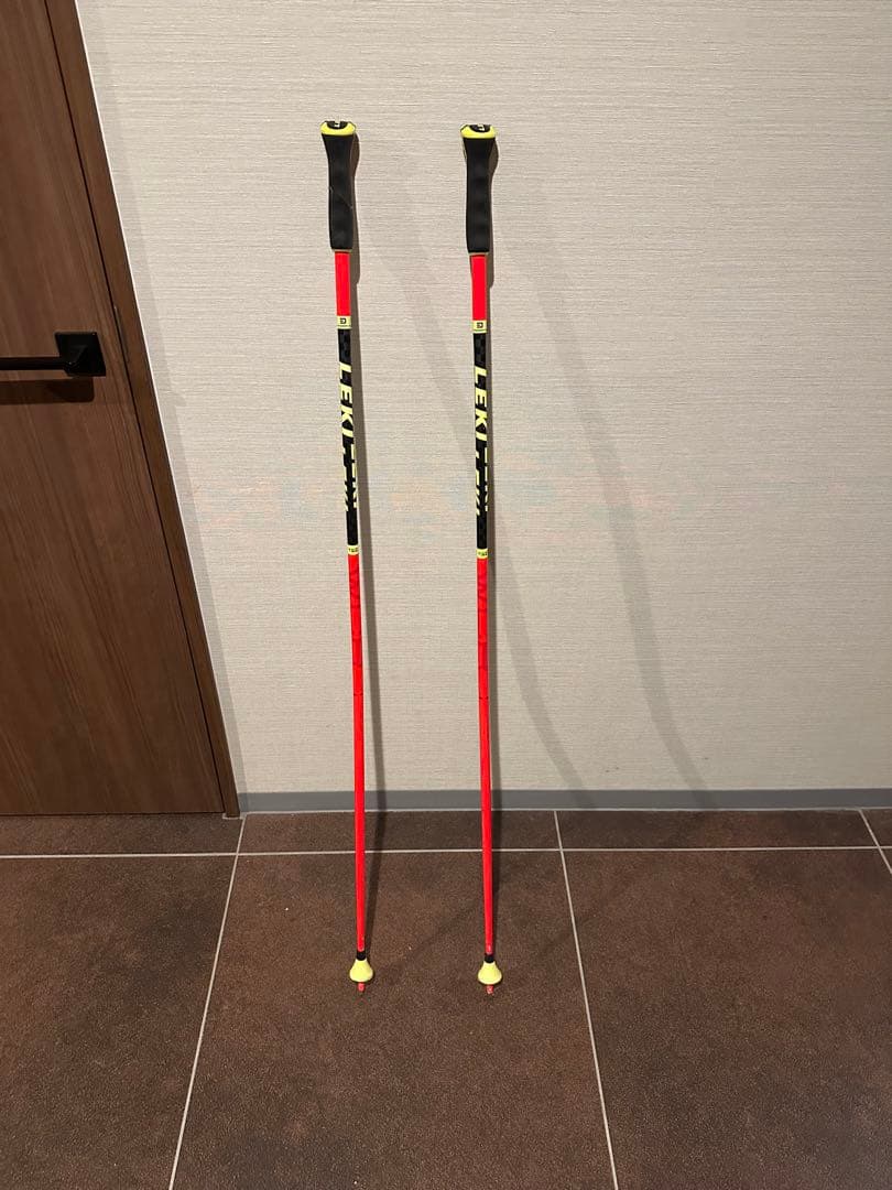 LEKI スキー ストック 125 赤黒黄 LEKI スキー ストック 125 赤黒黄 LEKI スキー ストック 125 赤黒黄