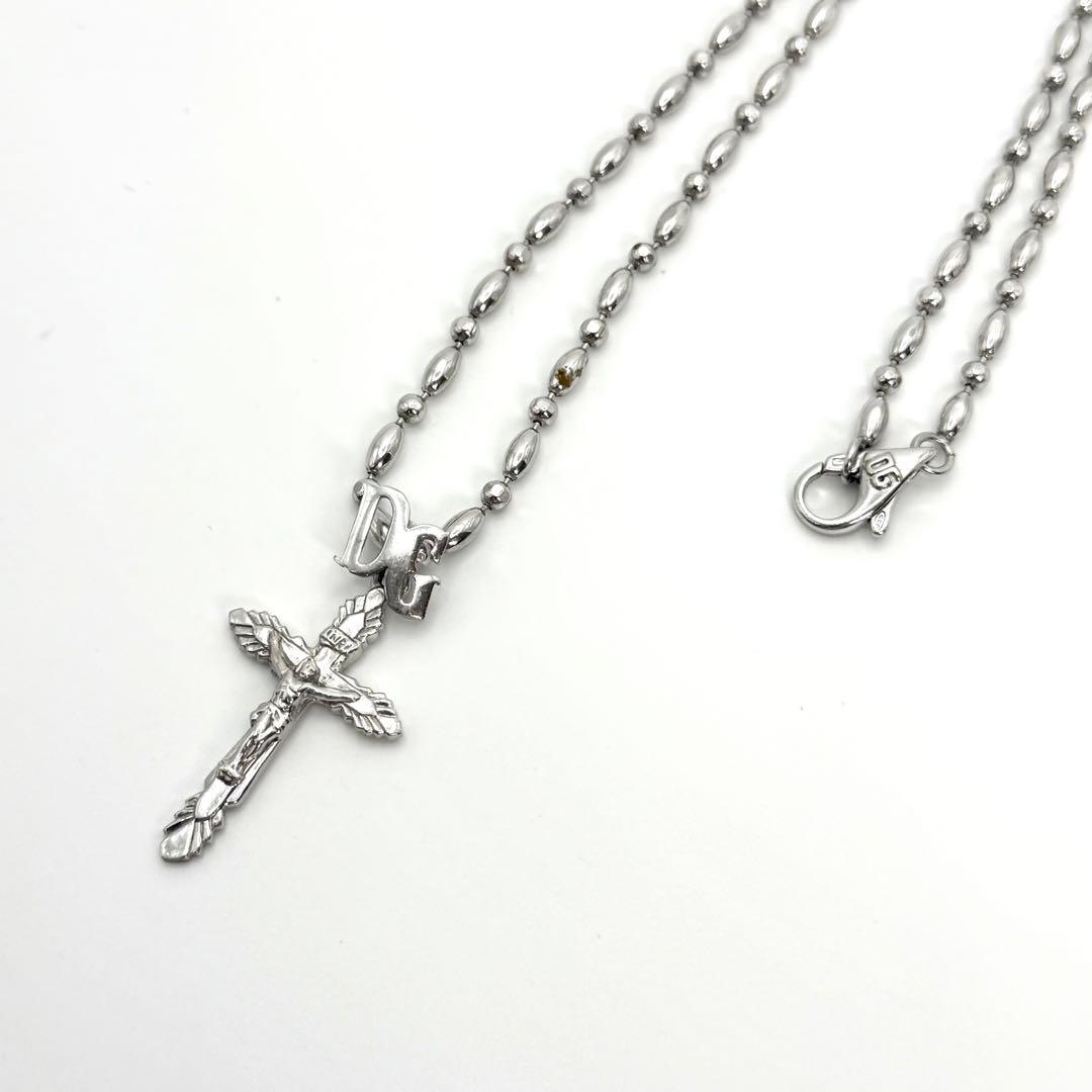 美品✨DOLCE&GABBANA ネックレス ロザリオ クロス シルバー925