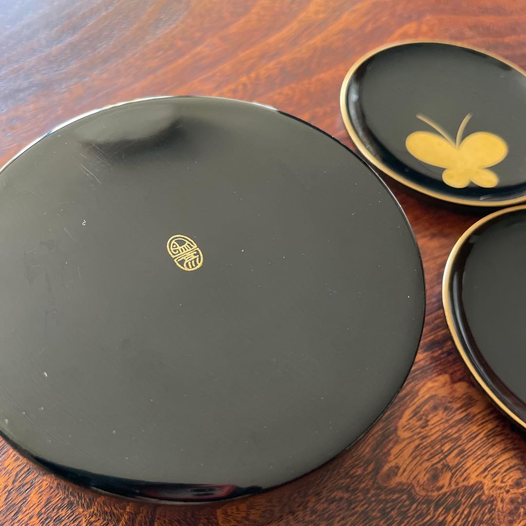 象彦 京漆器 蝶デザイン 久美皿 銘々皿 箱入り6枚セット - メルカリ